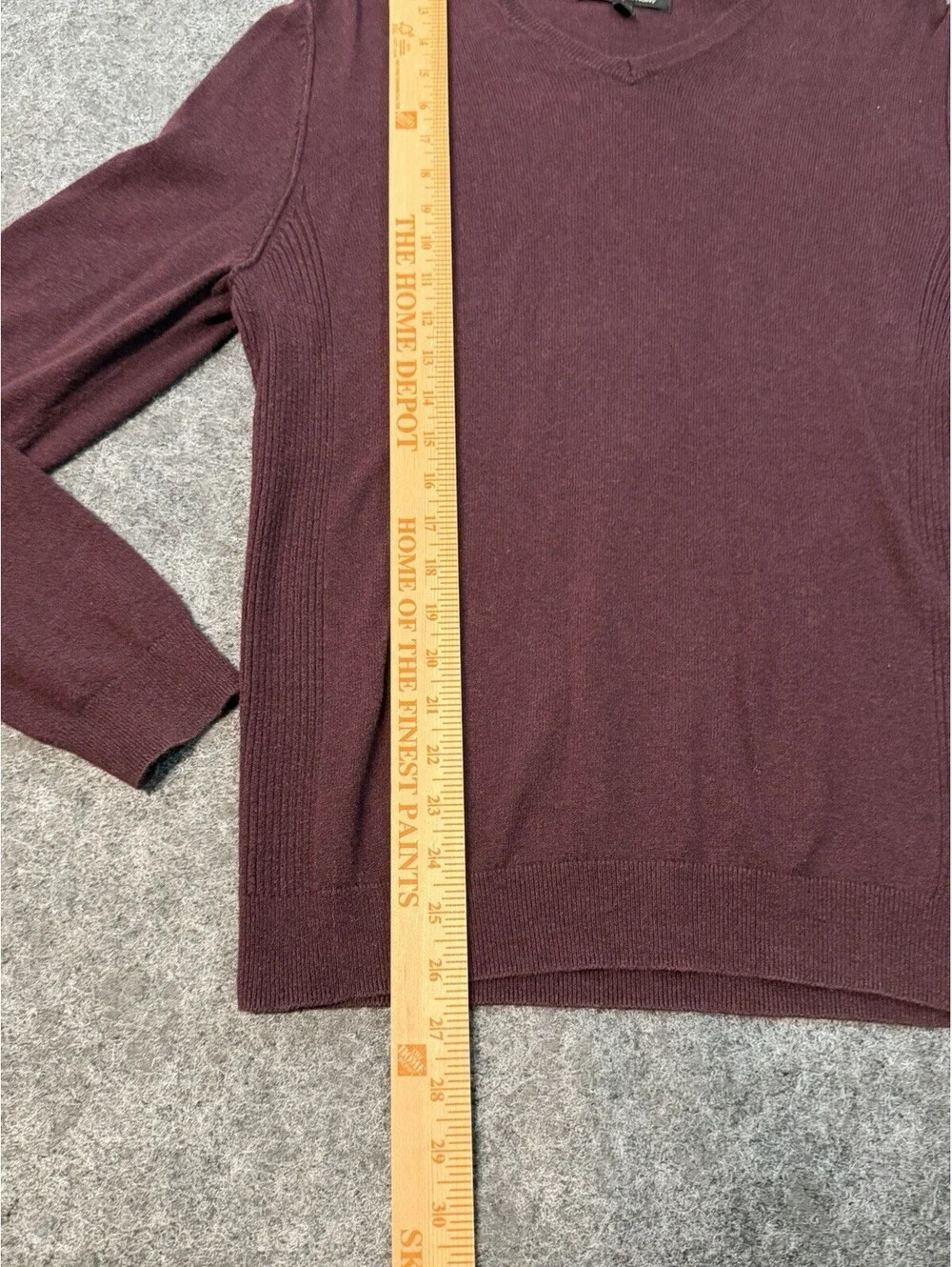 Marc Anthony Sweater Mens Small Burgundy V Neck Pullover Cotton Knit